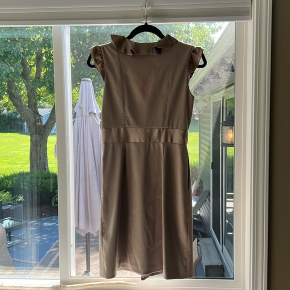 Max & Cleo Absolutely Flattering & Beautiful Satin Brown Dress - Picture 4 of 7